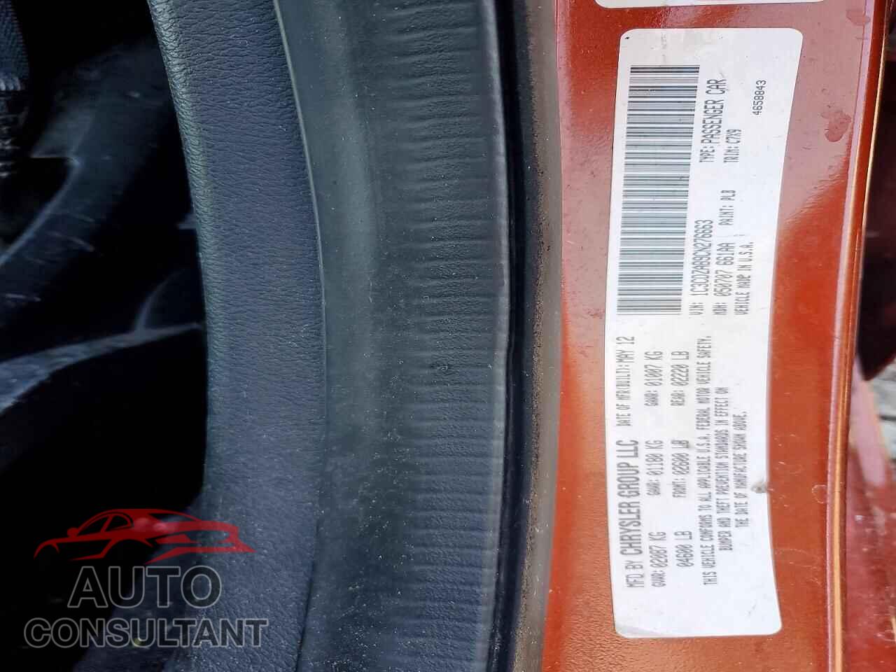 DODGE AVENGER 2012 - 1C3CDZAB9CN276663
