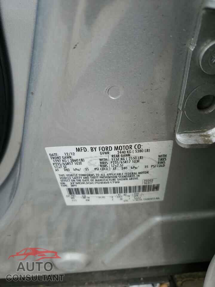 FORD EDGE 2013 - 2FMDK3GC7DBB51799