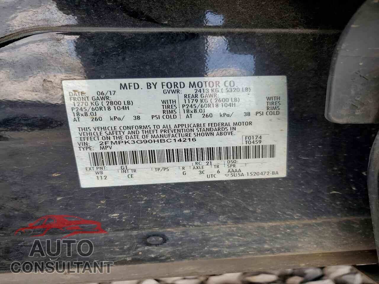 FORD EDGE 2017 - 2FMPK3G90HBC14216