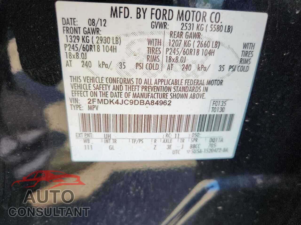 FORD EDGE 2013 - 2FMDK4JC9DBA84962