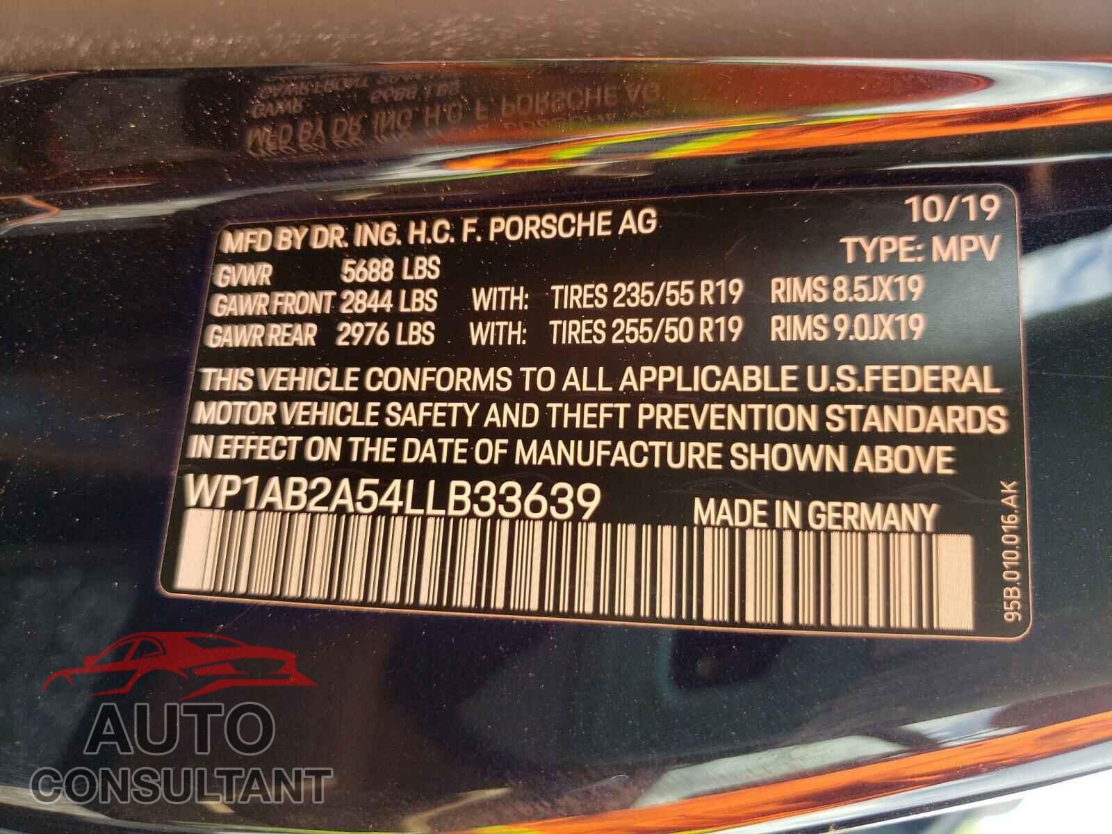 PORSCHE MACAN 2020 - WP1AB2A54LLB33639