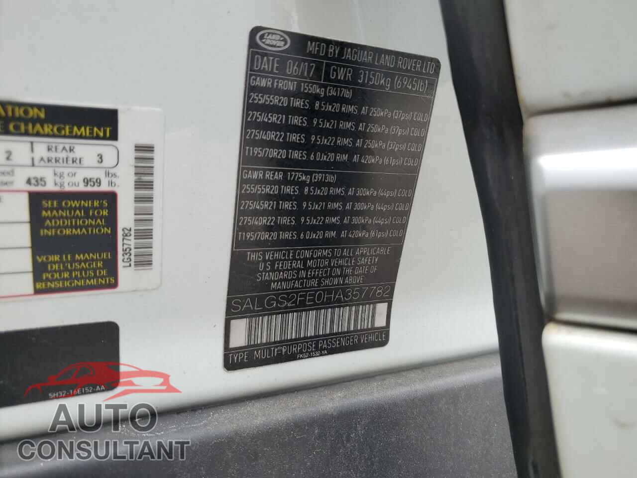 LAND ROVER RANGEROVER 2017 - SALGS2FE0HA357782