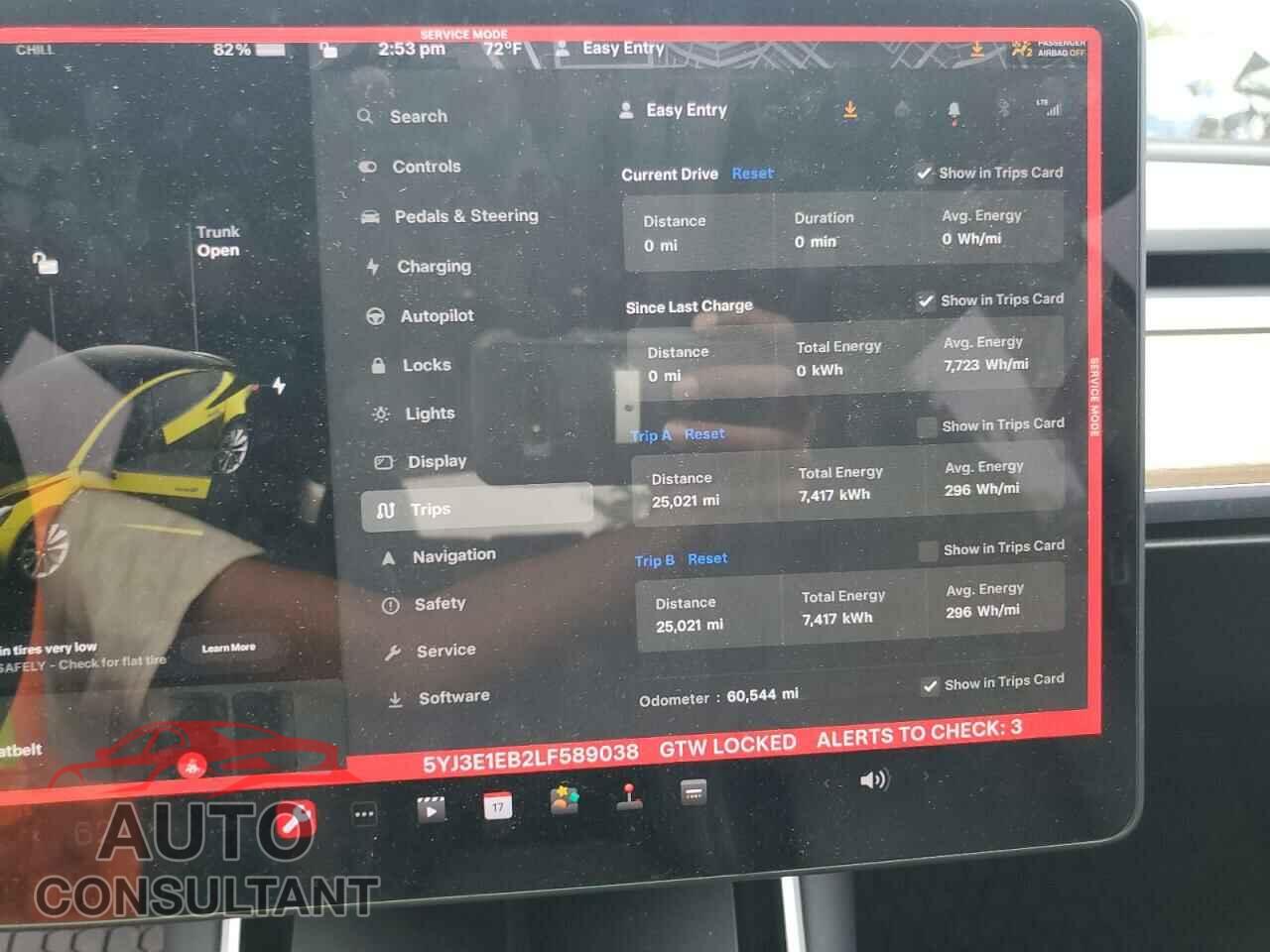 TESLA MODEL 3 2020 - 5YJ3E1EB2LF589038