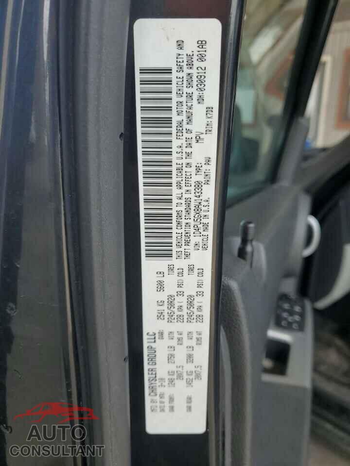 DODGE NITRO 2010 - 1D4PU5GX8AW143380