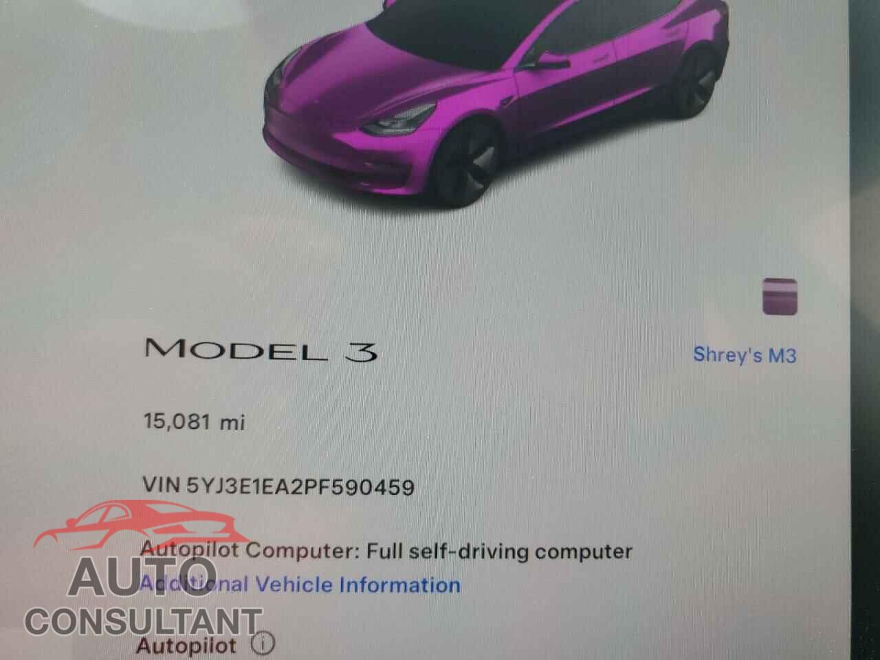 TESLA MODEL 3 2023 - 5YJ3E1EA2PF590459