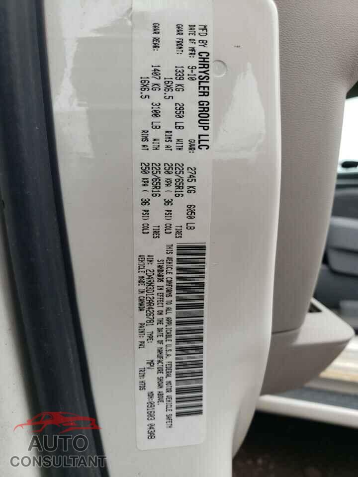 DODGE CARAVAN 2010 - 2D4RN3D12AR426781