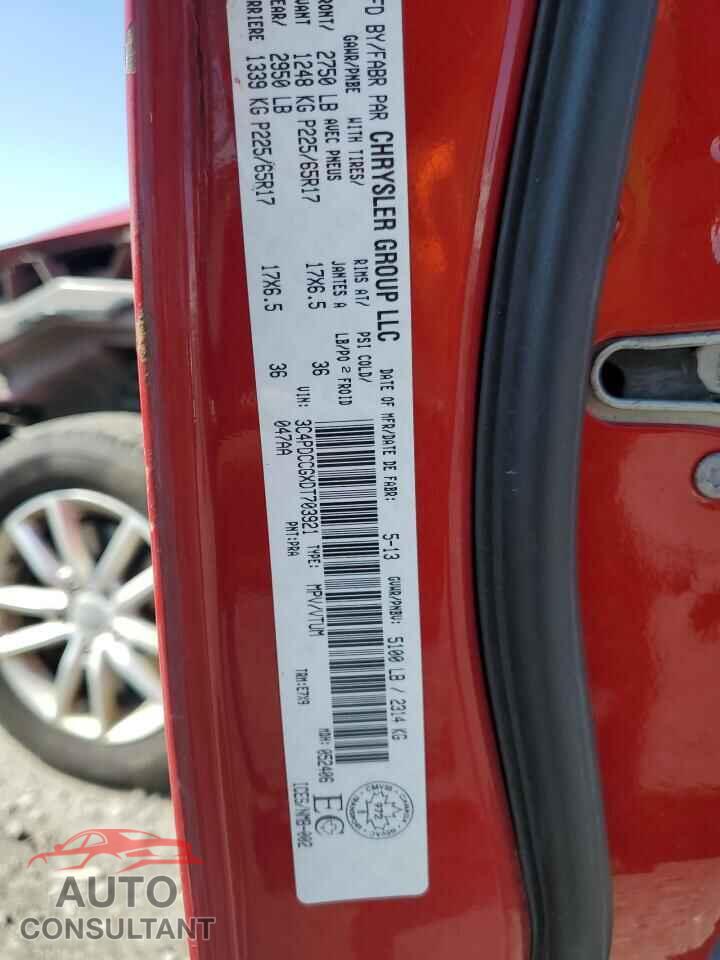 DODGE JOURNEY 2013 - 3C4PDCCGXDT703921