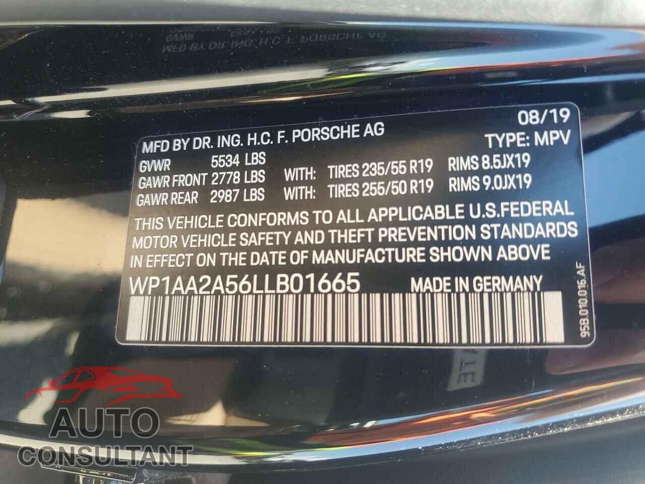 PORSCHE MACAN 2020 - WP1AA2A56LLB01665