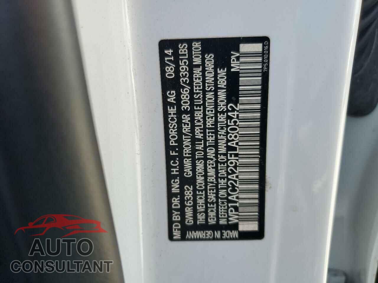 PORSCHE CAYENNE 2015 - WP1AC2A29FLA80542