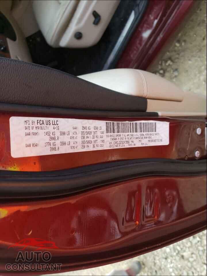 DODGE DURANGO 2016 - 1C4RDJDG7GC419996