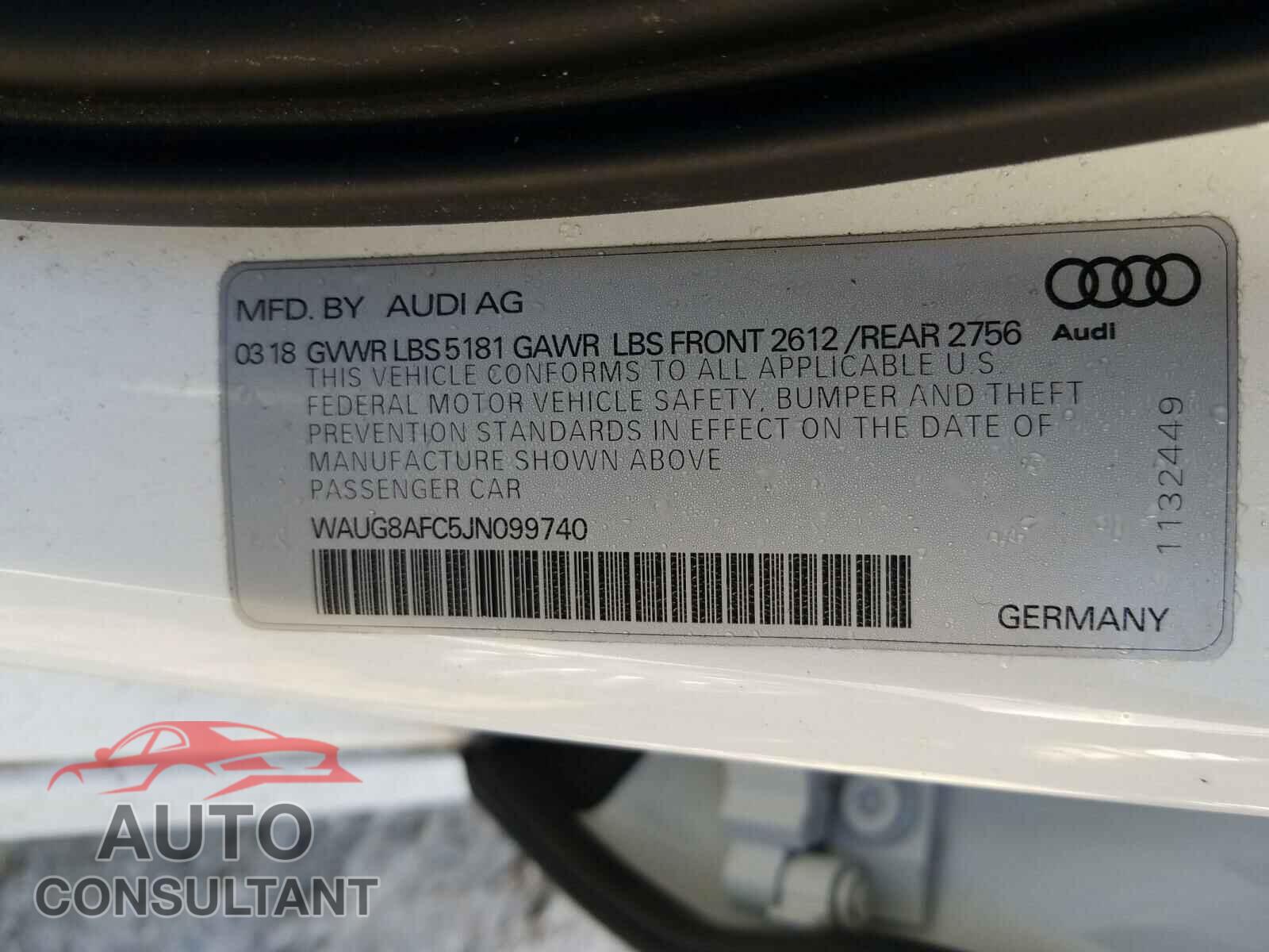 AUDI A6 2018 - WAUG8AFC5JN099740