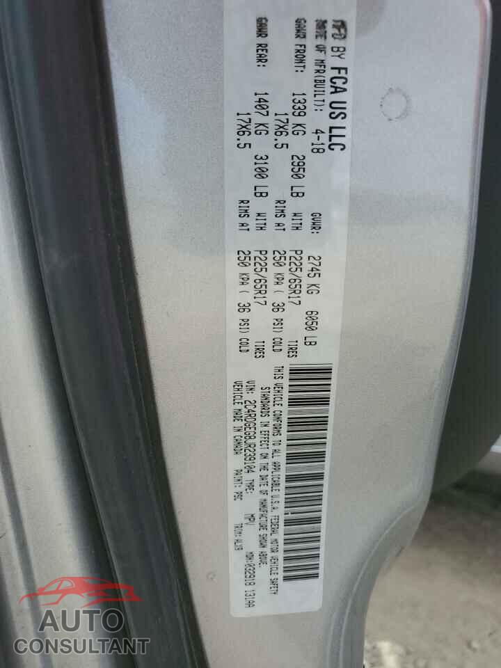 DODGE CARAVAN 2018 - 2C4RDGEG8JR239104