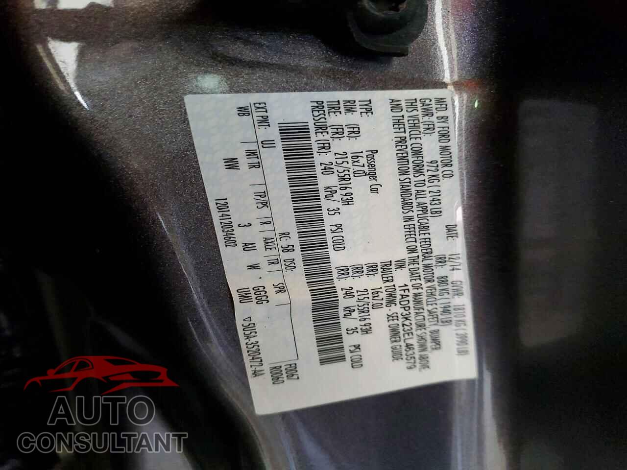FORD FOCUS 2014 - 1FADP3K23EL463579