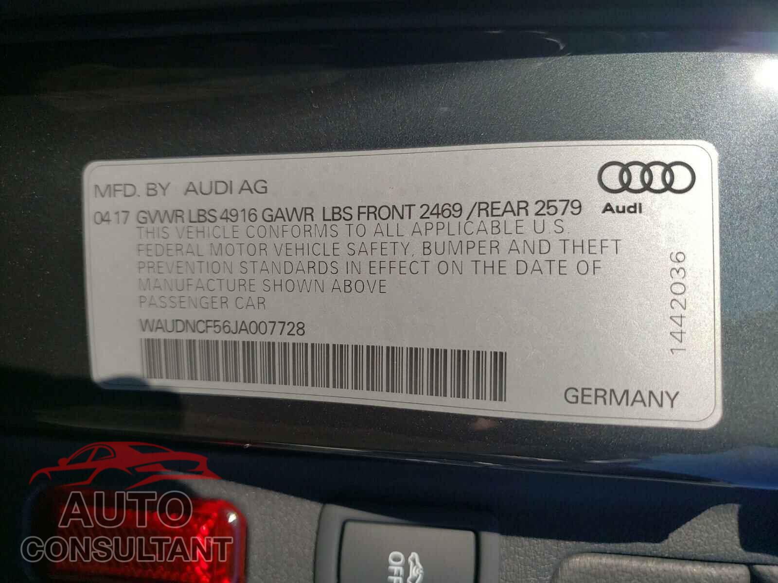 AUDI A5 2018 - WAUDNCF56JA007728
