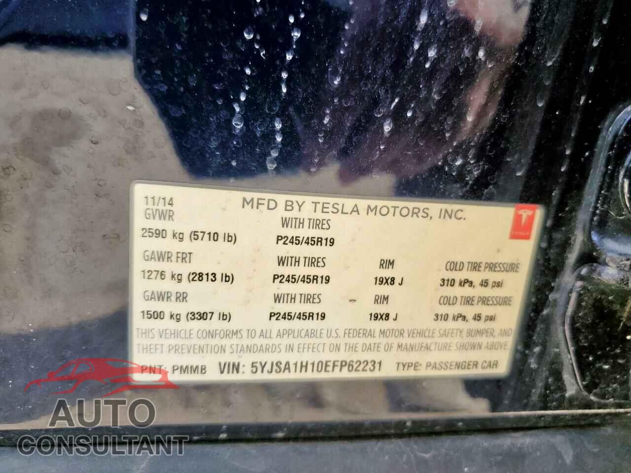 TESLA MODEL S 2014 - 5YJSA1H10EFP62231