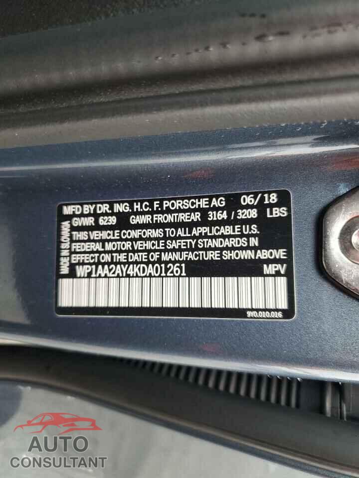 PORSCHE CAYENNE 2019 - WP1AA2AY4KDA01261