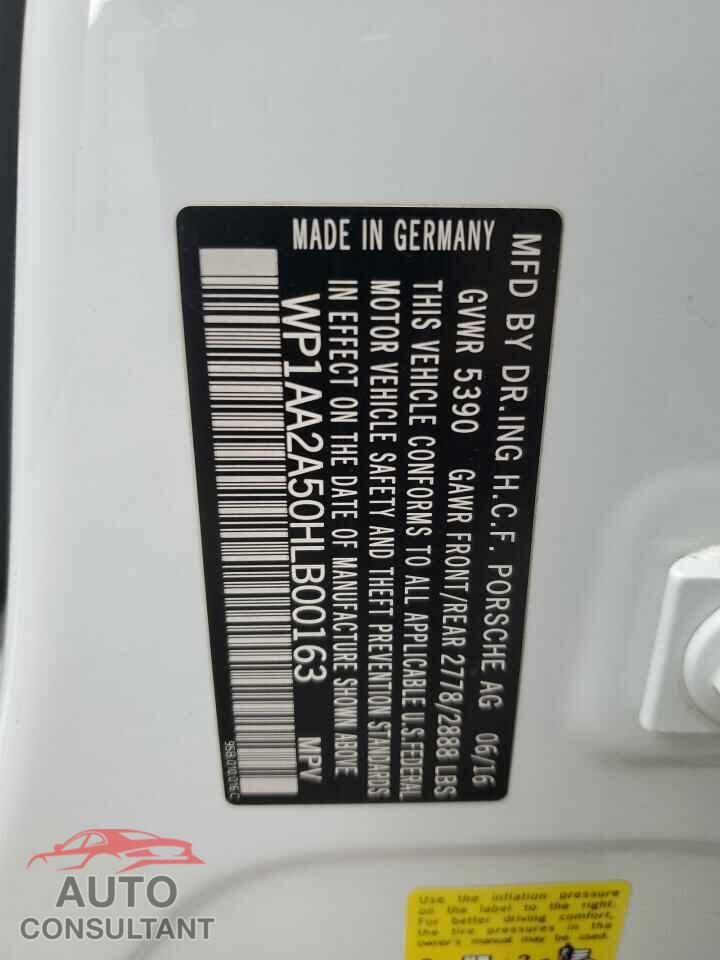 PORSCHE MACAN 2017 - WP1AA2A50HLB00163