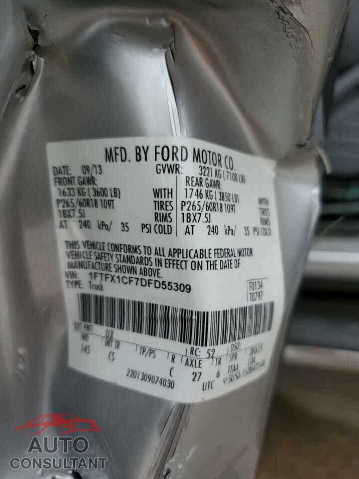 FORD F-150 2013 - 1FTFX1CF7DFD55309