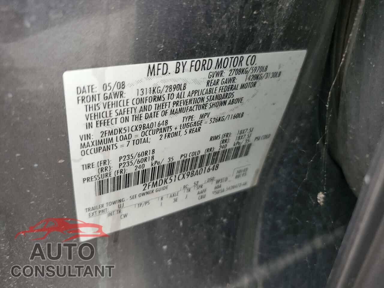 FORD FLEX 2009 - 2FMDK51CX9BA01648