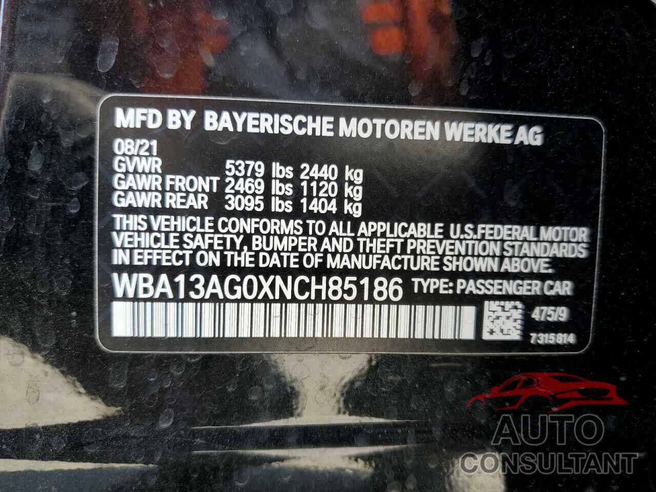 BMW 5 SERIES 2022 - WBA13AG0XNCH85186