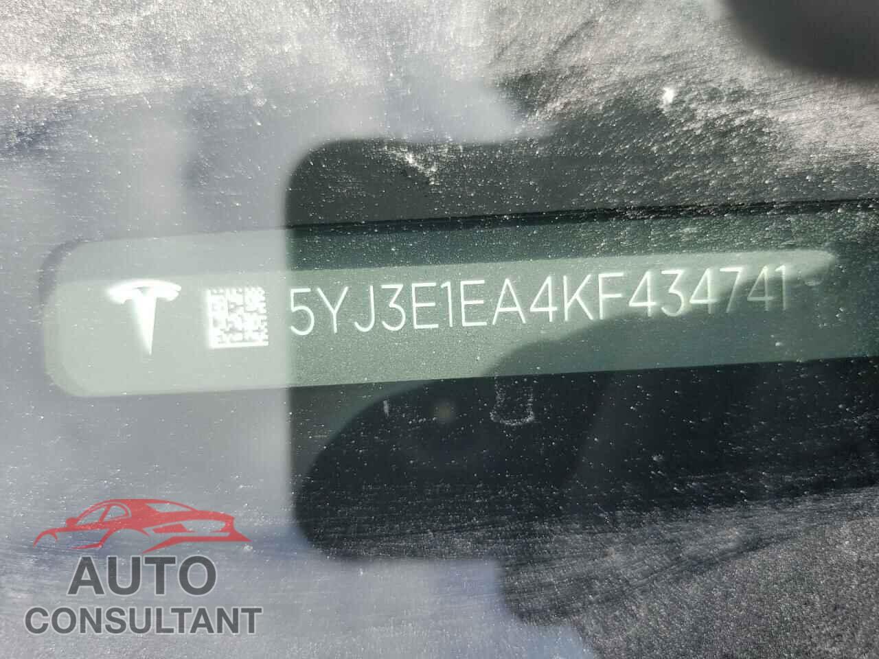 TESLA MODEL 3 2019 - 5YJ3E1EA4KF434741