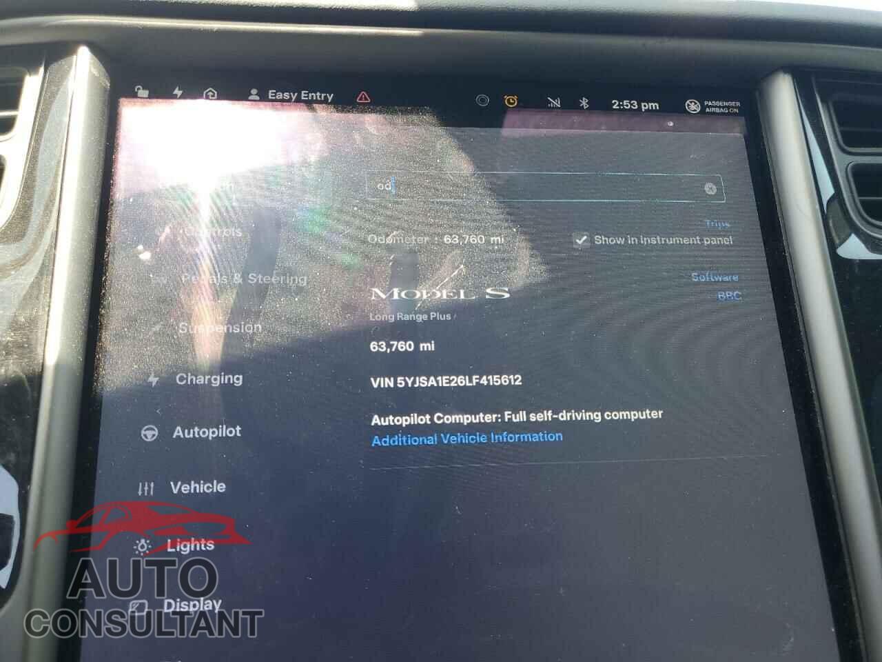 TESLA MODEL S 2020 - 5YJSA1E26LF415612