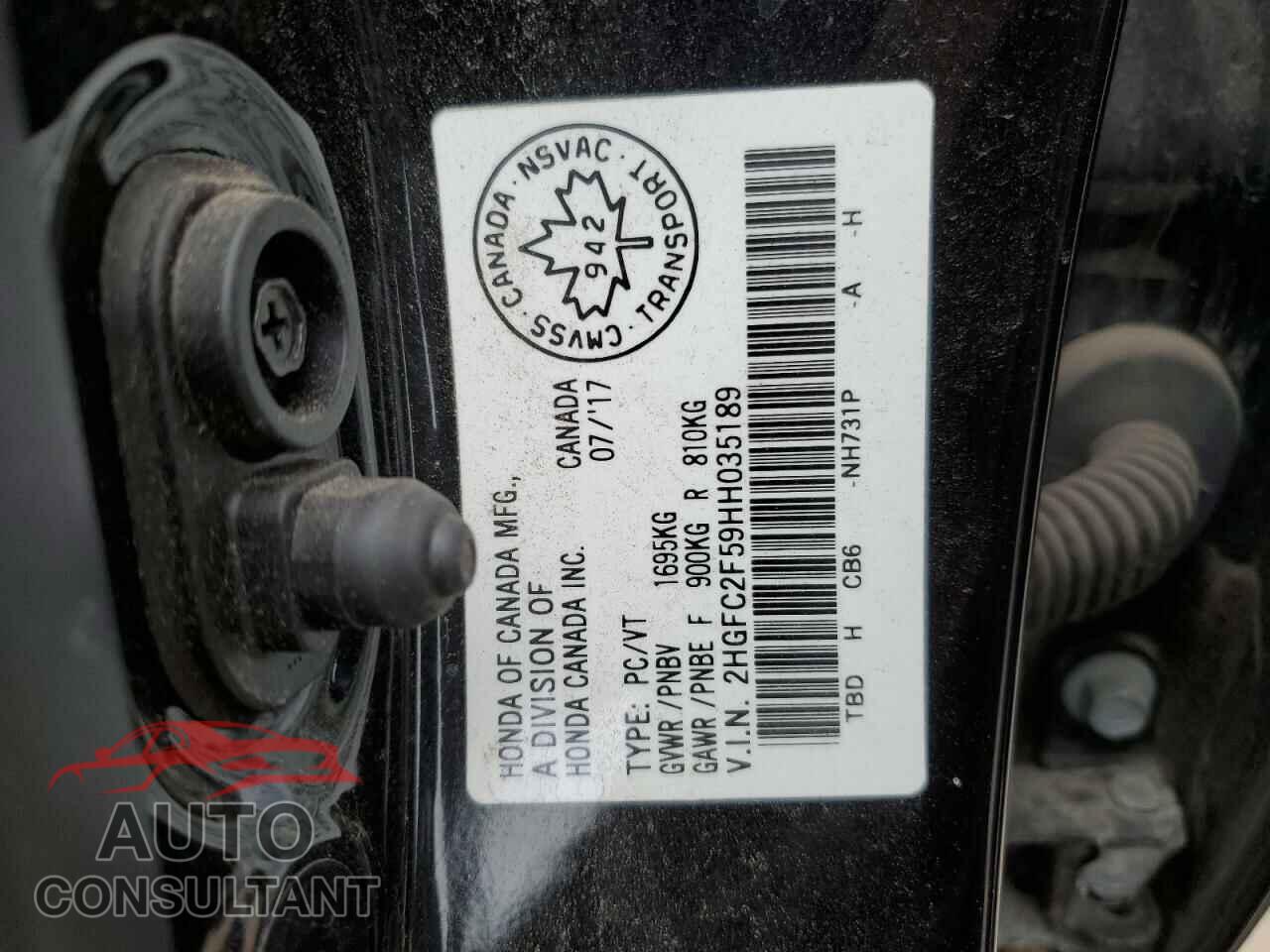 HONDA CIVIC 2017 - 2HGFC2F59HH035189