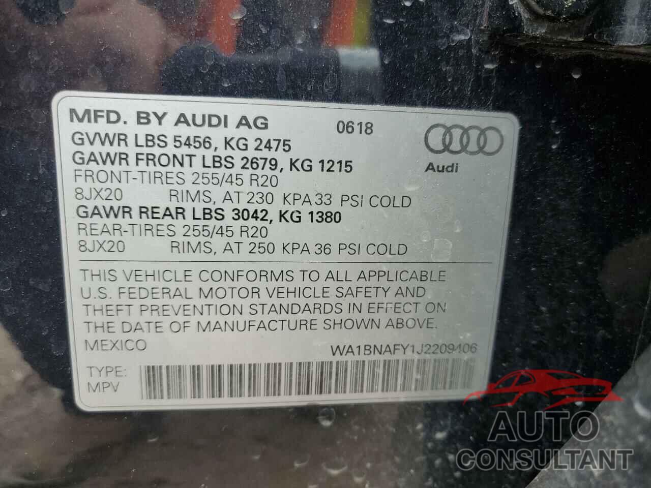 AUDI Q5 2018 - WA1BNAFY1J2209406