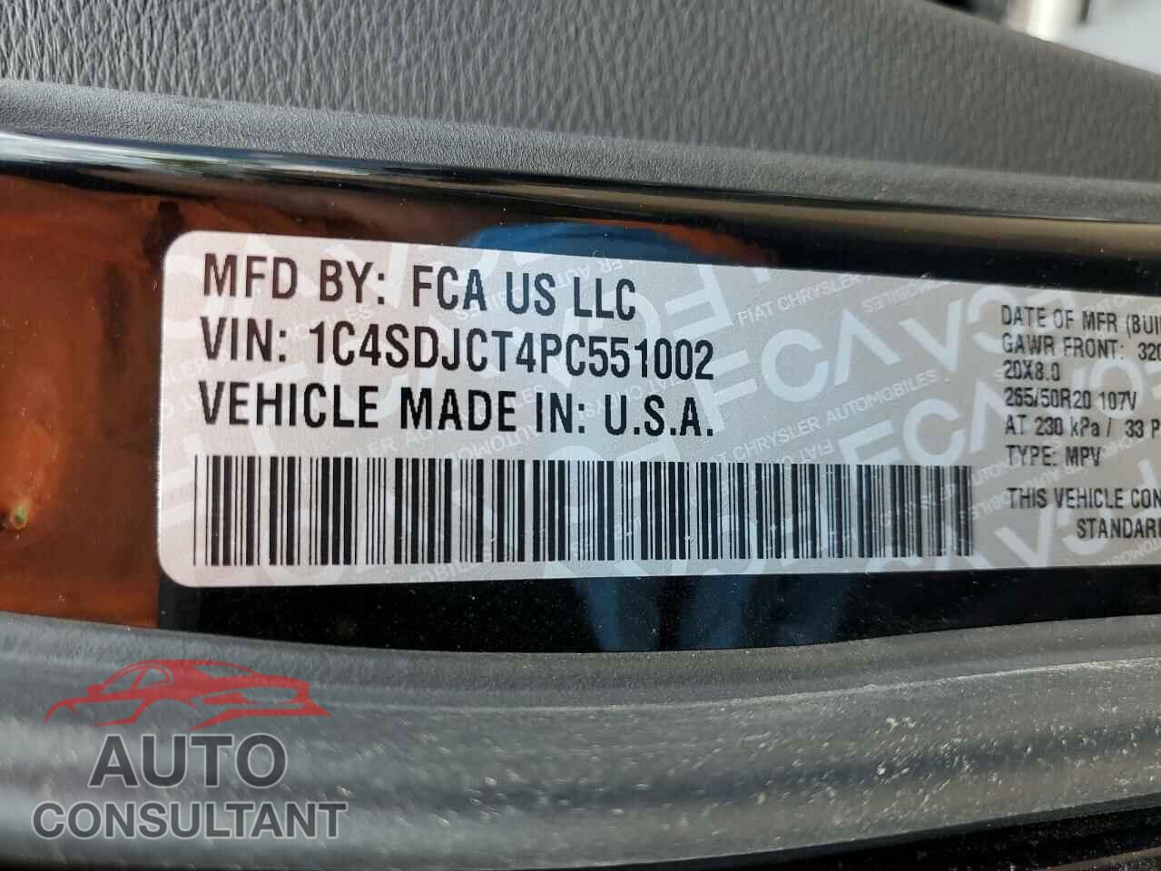 DODGE DURANGO 2023 - 1C4SDJCT4PC551002