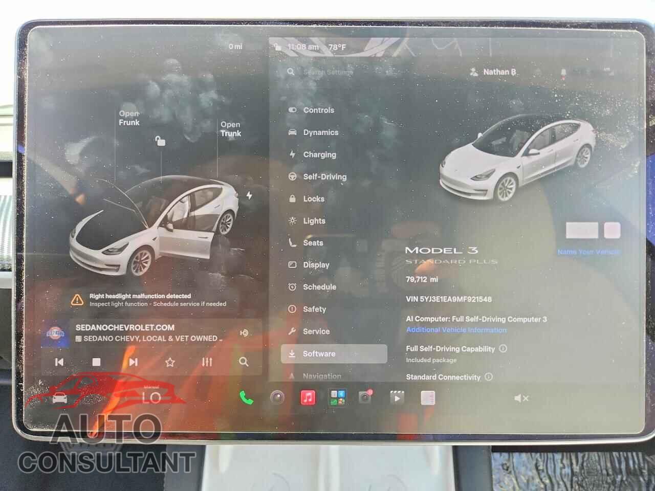 TESLA MODEL 3 2021 - 5YJ3E1EA9MF921548