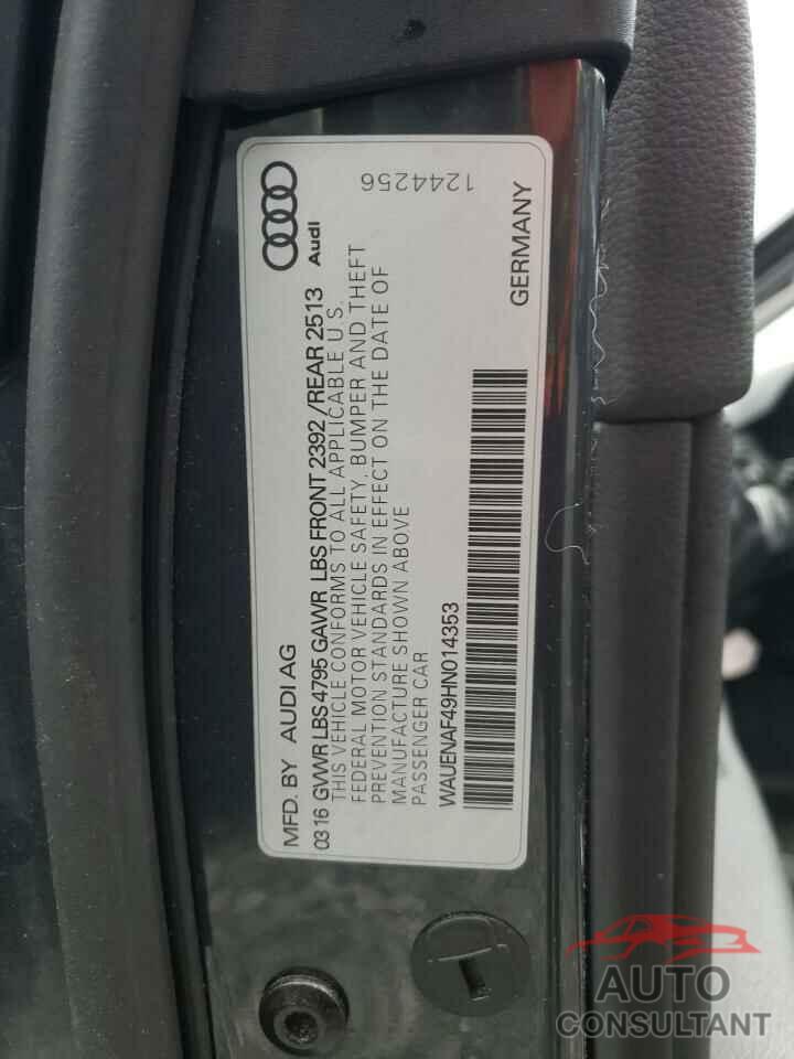 AUDI A4 2017 - WAUENAF49HN014353