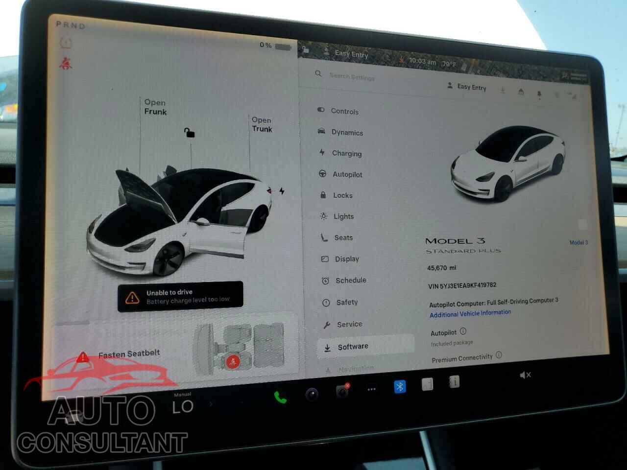 TESLA MODEL 3 2019 - 5YJ3E1EA9KF419782