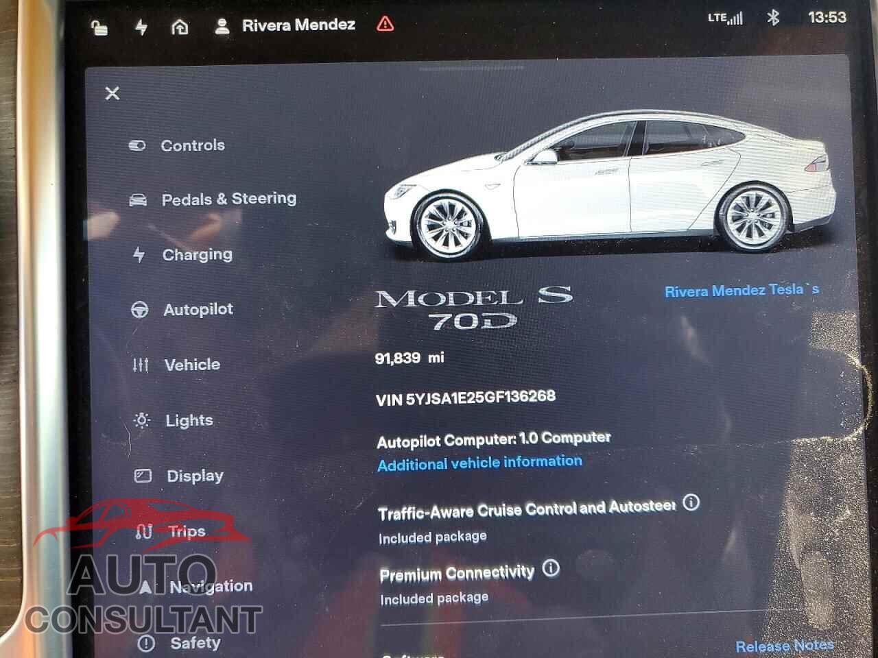 TESLA MODEL S 2016 - 5YJSA1E25GF136268