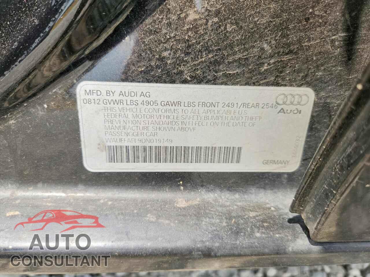AUDI A4 2013 - WAUFFAFL9DN019149
