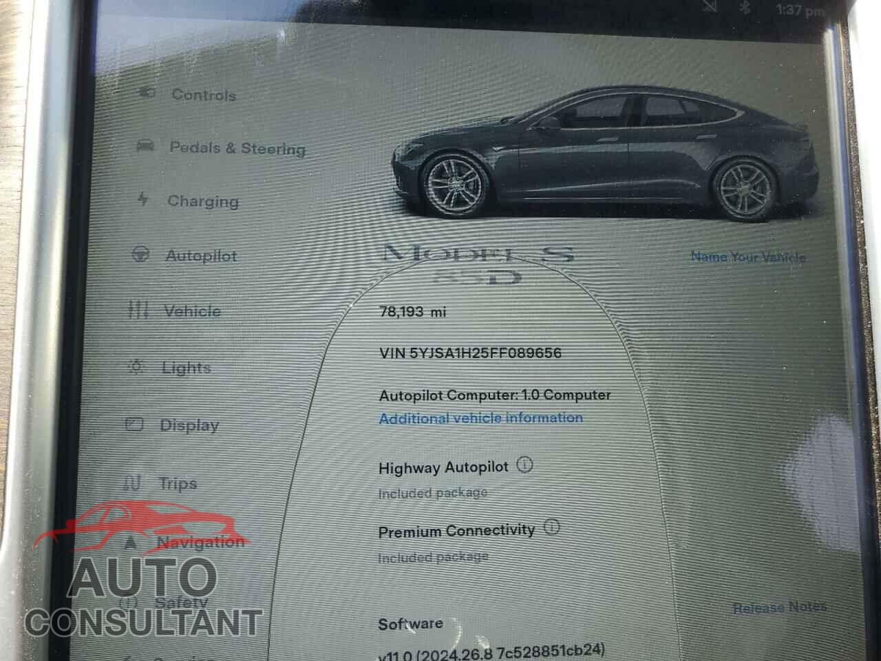 TESLA MODEL S 2015 - 5YJSA1H25FF089656