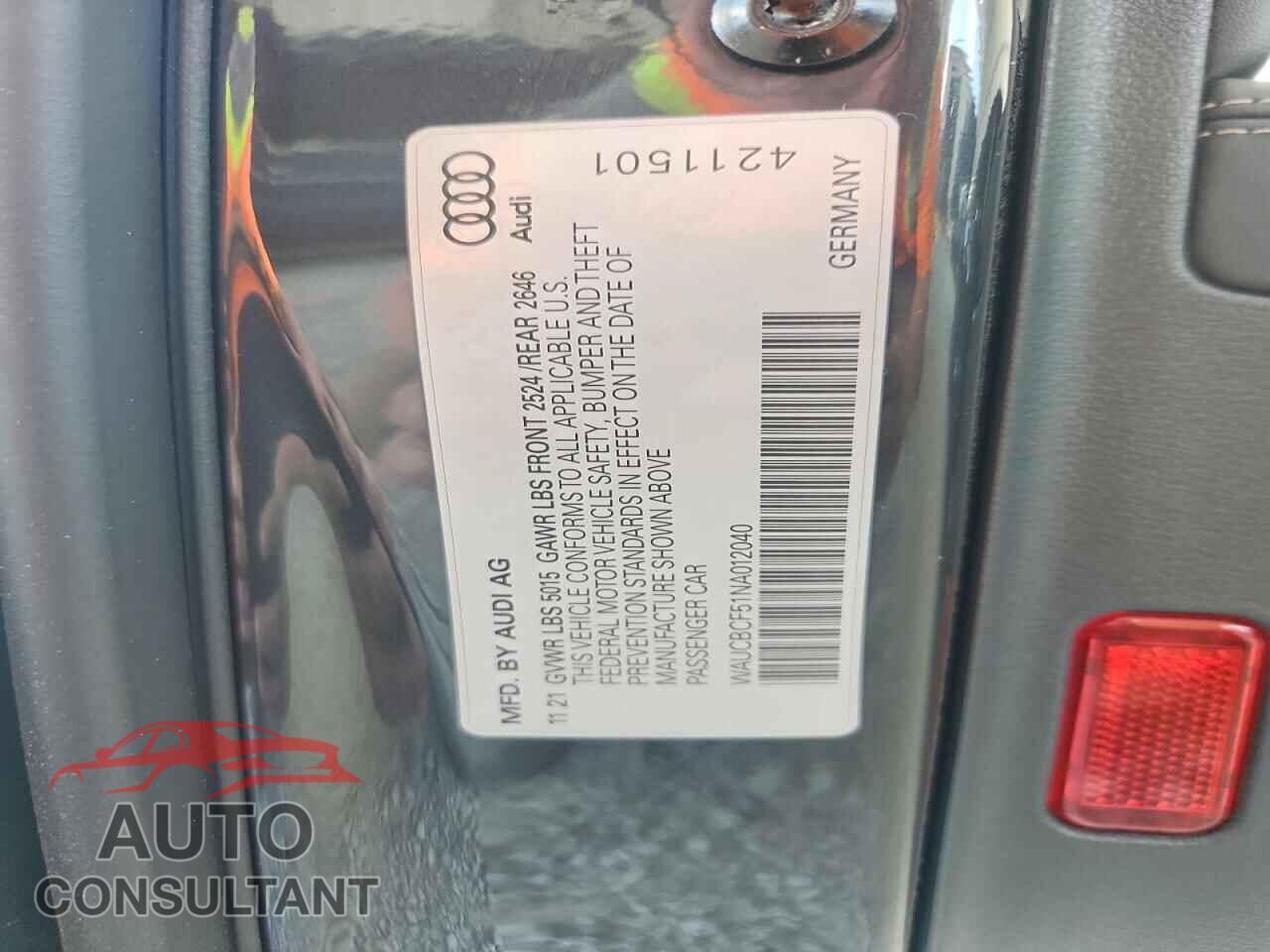 AUDI A5 2022 - WAUCBCF51NA012040