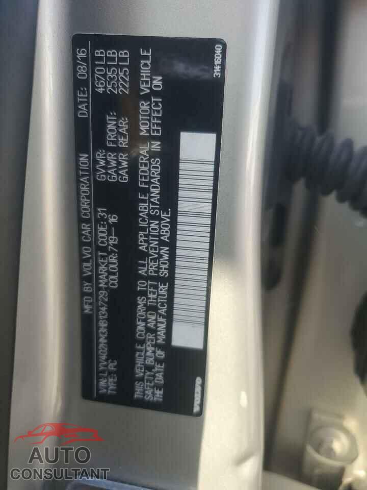VOLVO S60 2017 - LYV402HM3HB134729