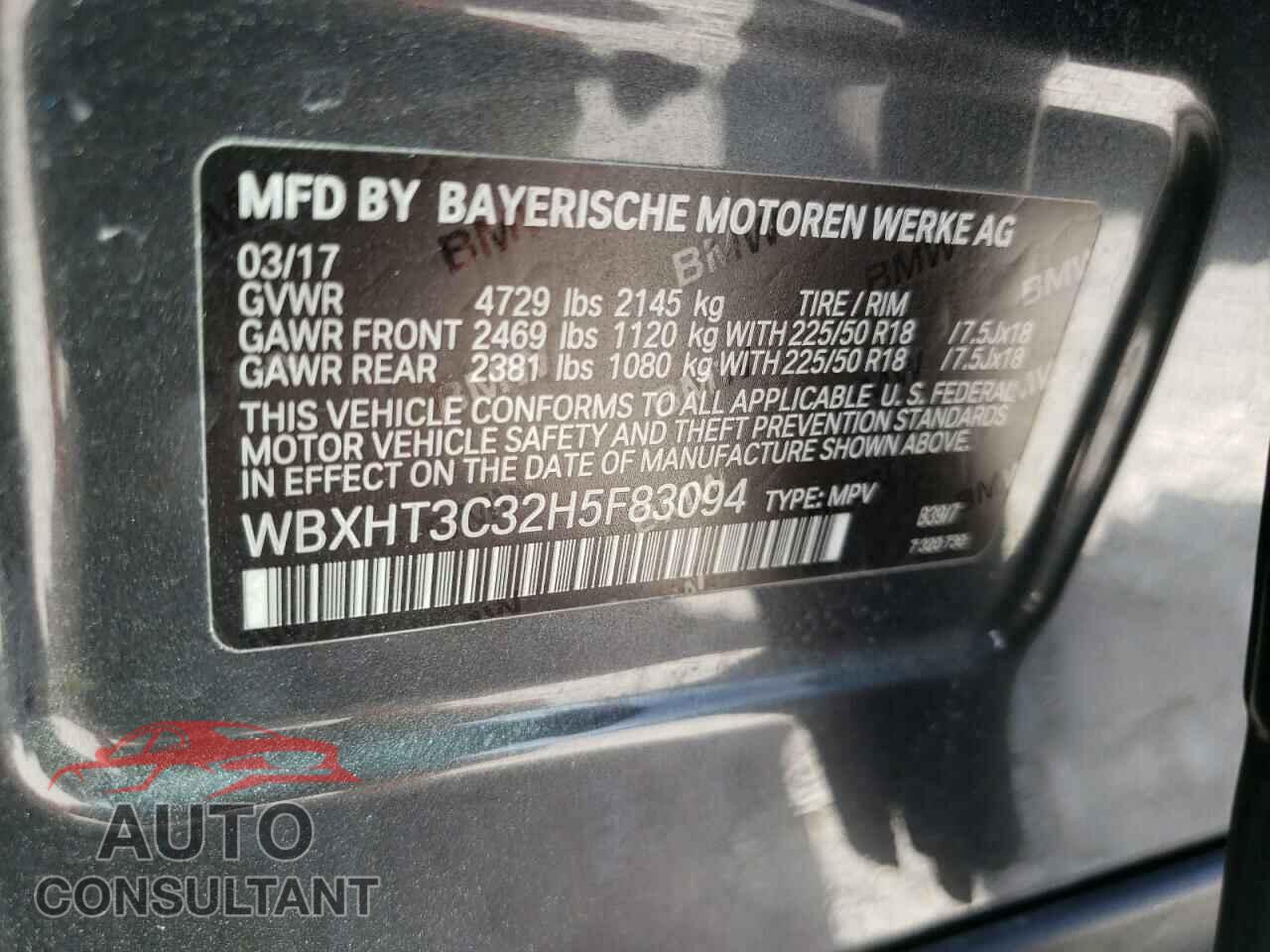 BMW X1 2017 - WBXHT3C32H5F83094