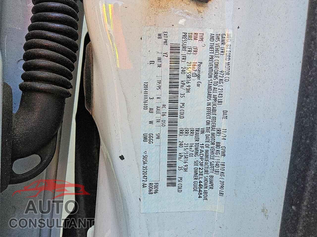 FORD FOCUS 2014 - 1FADP3F23EL446484
