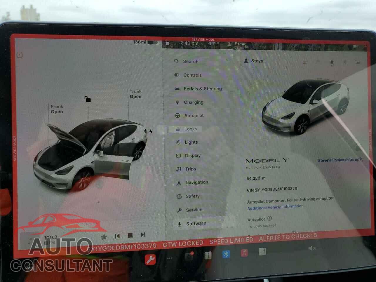 TESLA MODEL Y 2021 - 5YJYGDED8MF103370