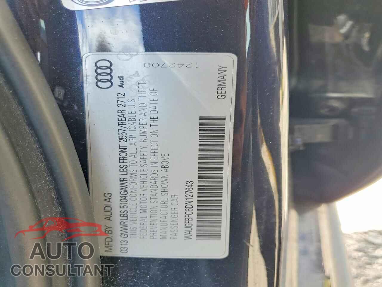 AUDI A6 2013 - WAUGFBFC6DN127643