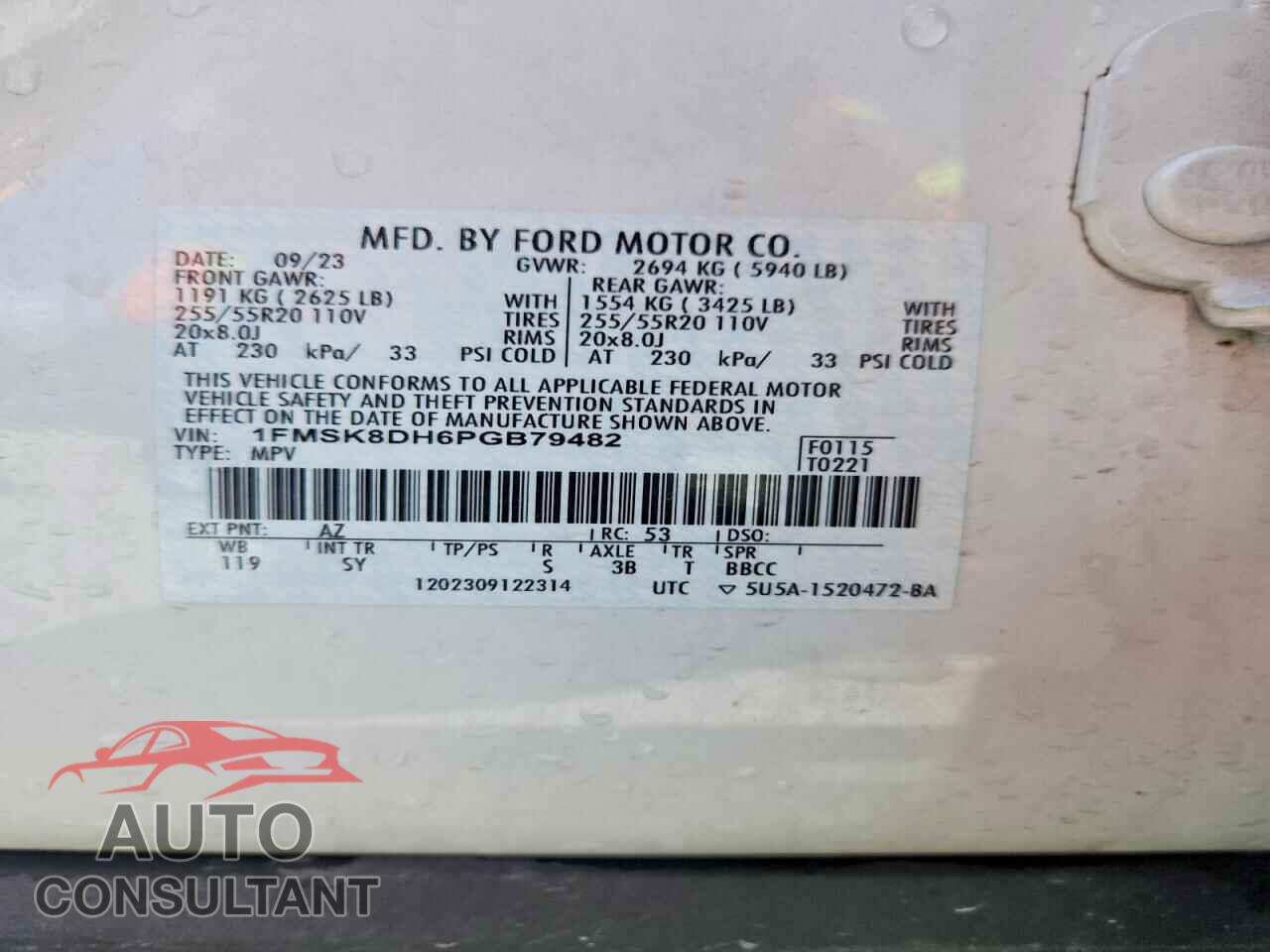 FORD EXPLORER 2023 - 1FMSK8DH6PGB79482