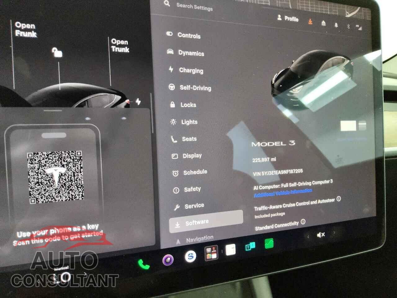TESLA MODEL 3 2022 - 5YJ3E1EA9NF187205