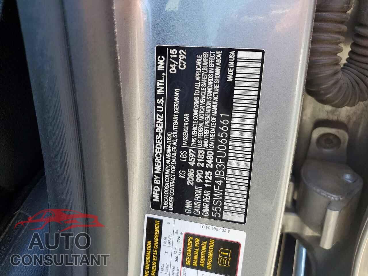MERCEDES-BENZ C-CLASS 2015 - 55SWF4JB3FU065661