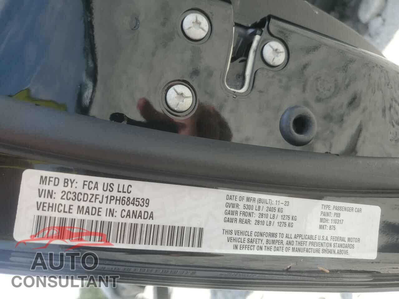 DODGE CHALLENGER 2023 - 2C3CDZFJ1PH684539