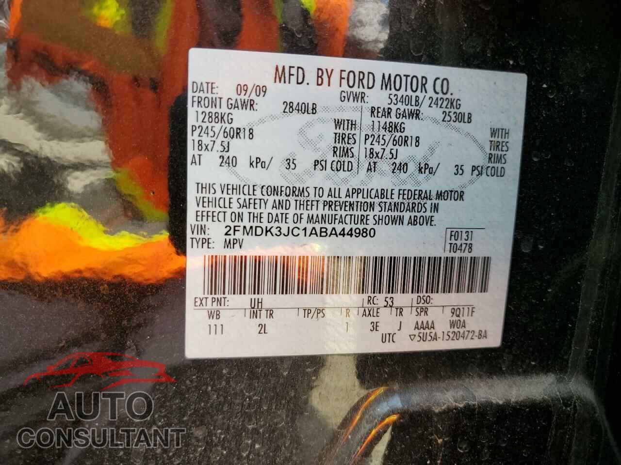 FORD EDGE 2010 - 2FMDK3JC1ABA44980