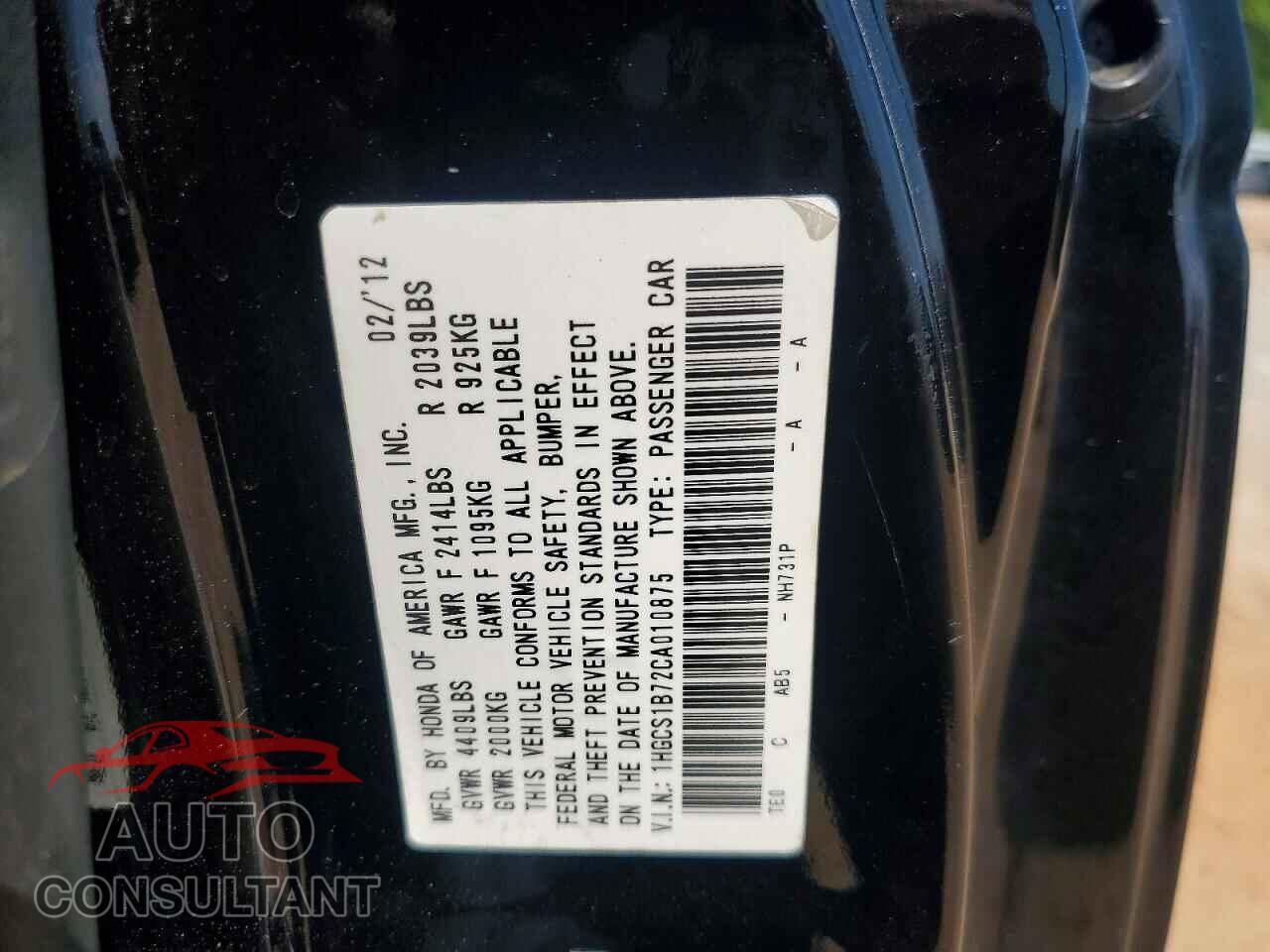 HONDA ACCORD 2012 - 1HGCS1B72CA010875