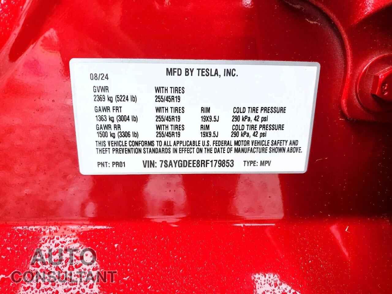 TESLA MODEL Y 2024 - 7SAYGDEE8RF179853