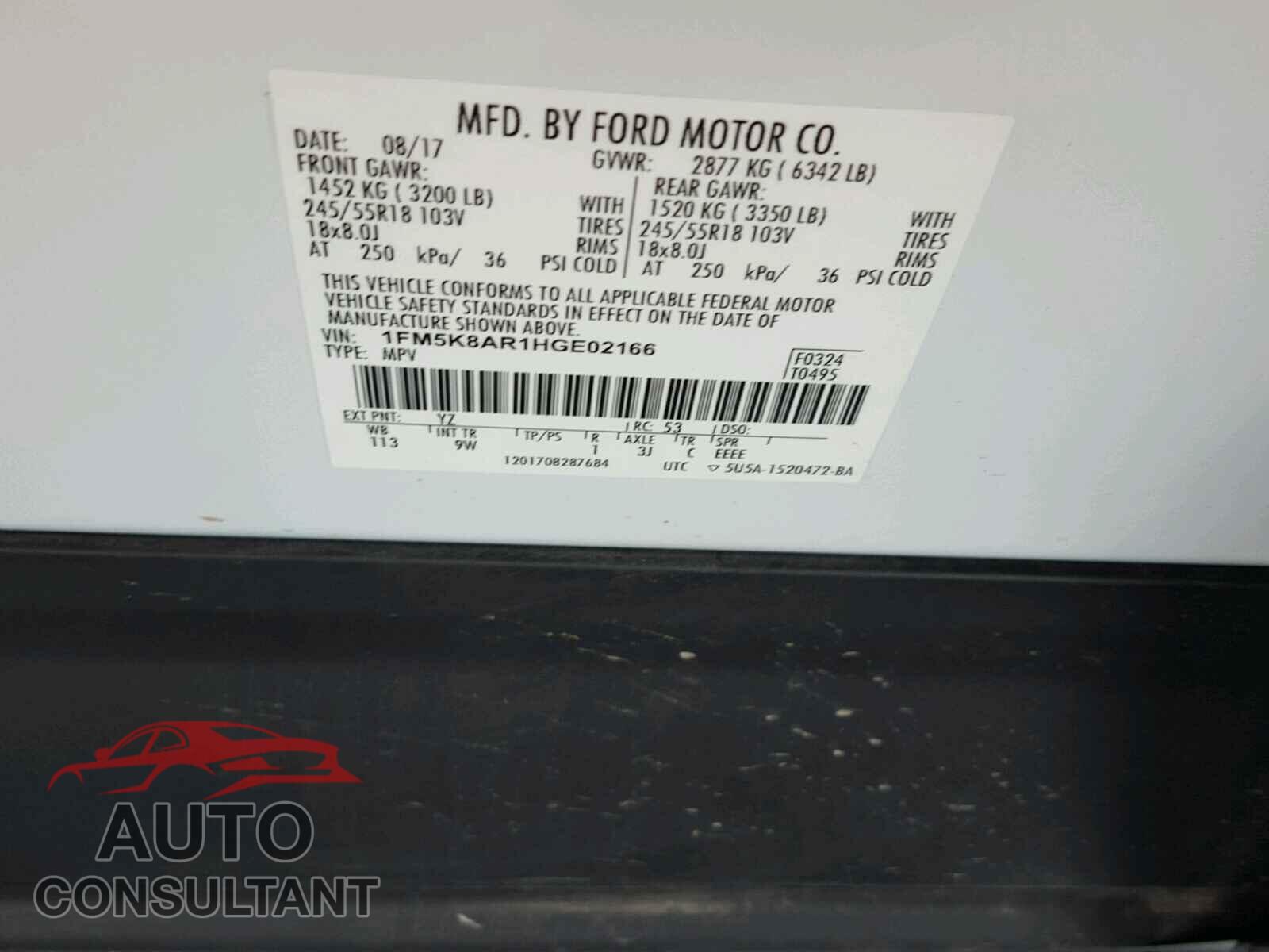 FORD EXPLORER P 2017 - 1FM5K8AR1HGE02166