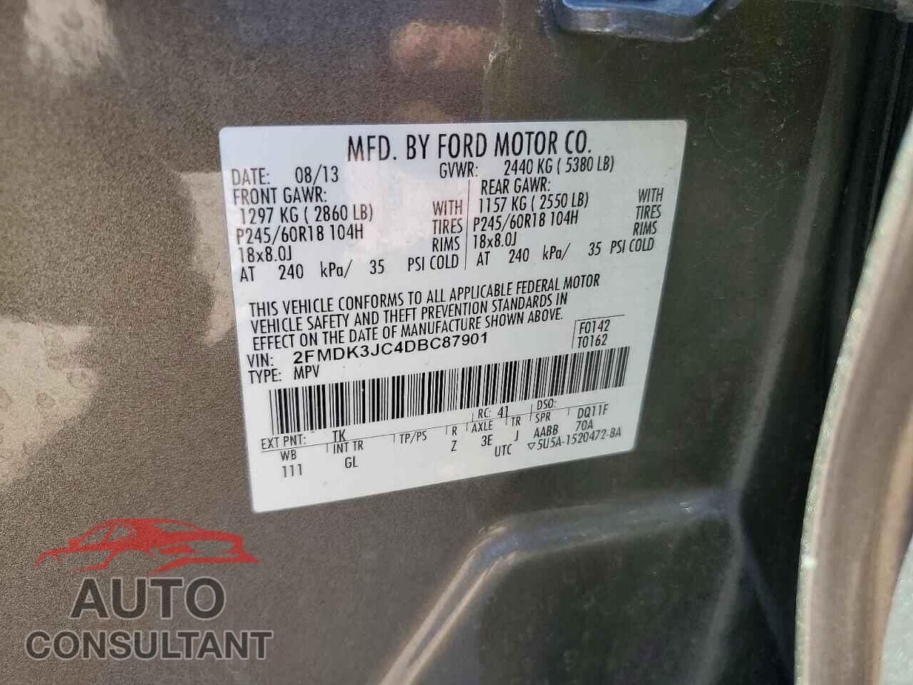 FORD EDGE 2013 - 2FMDK3JC4DBC87901